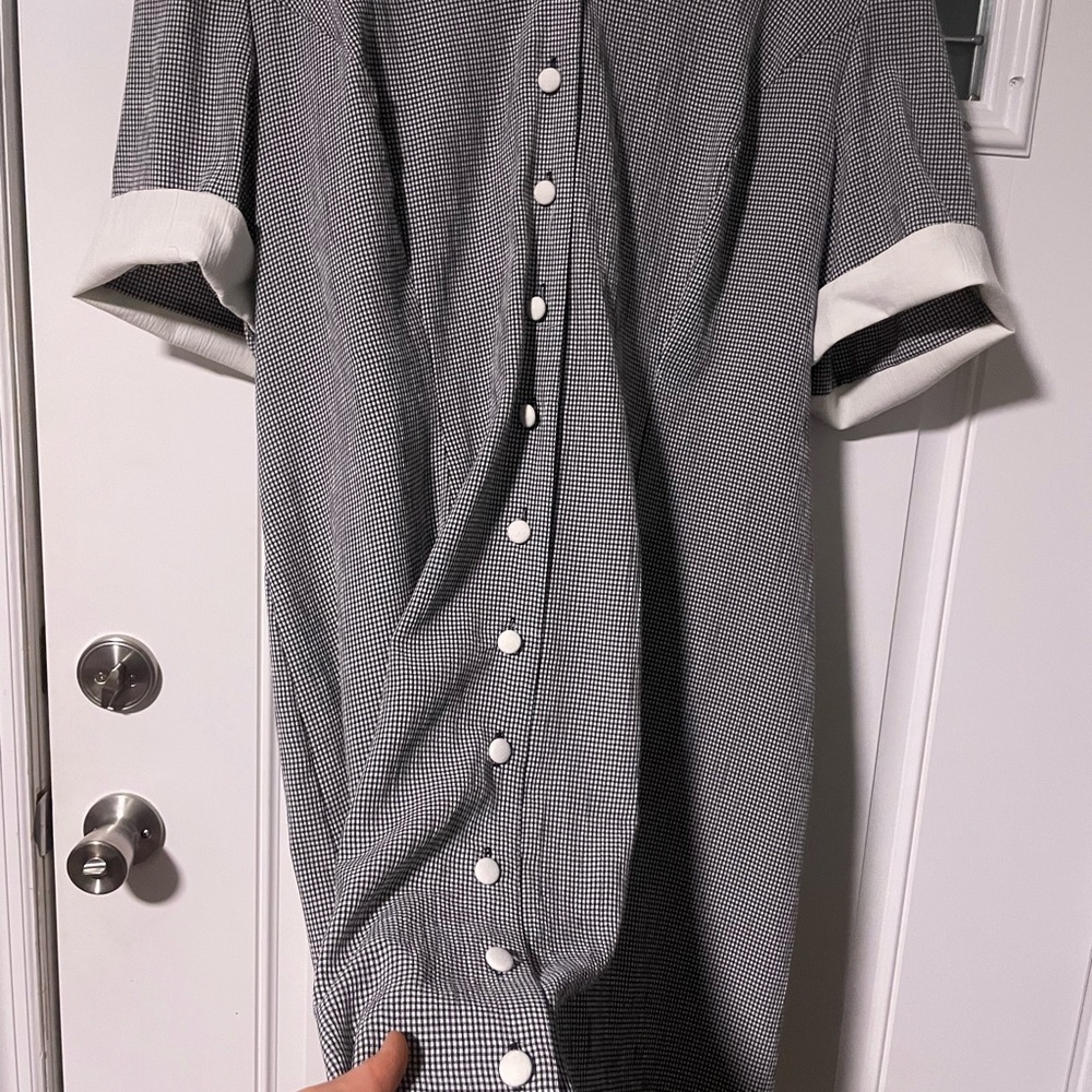 Vintage Plus Size Kathie Lee Gingham Dress with Peter Pan Collar - Picture 2 of 7